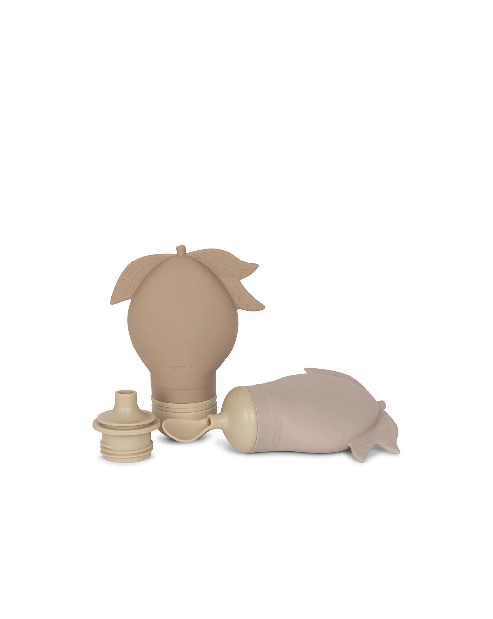 Konges Slojd - Lot de 2 gourdes à Smoothie en silicone - Lila /  taupe