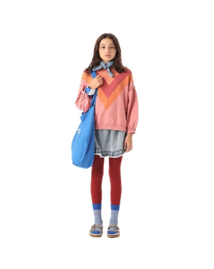 Piupiuchick - Sweat - Pink multicolor triangle print